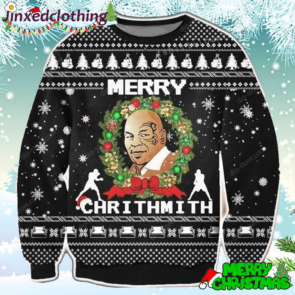 Mike Tyson Merry Chrithmith Christmas Ugly Sweater Party 